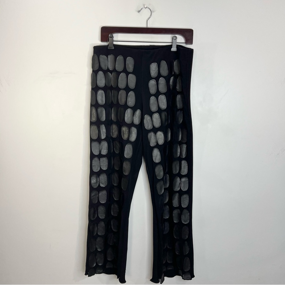 SOLD Vtg Joseph Ribkoff 70s 80s union made black cropped applique pants 14 - Picture 3 of 12